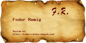 Fodor Remig névjegykártya